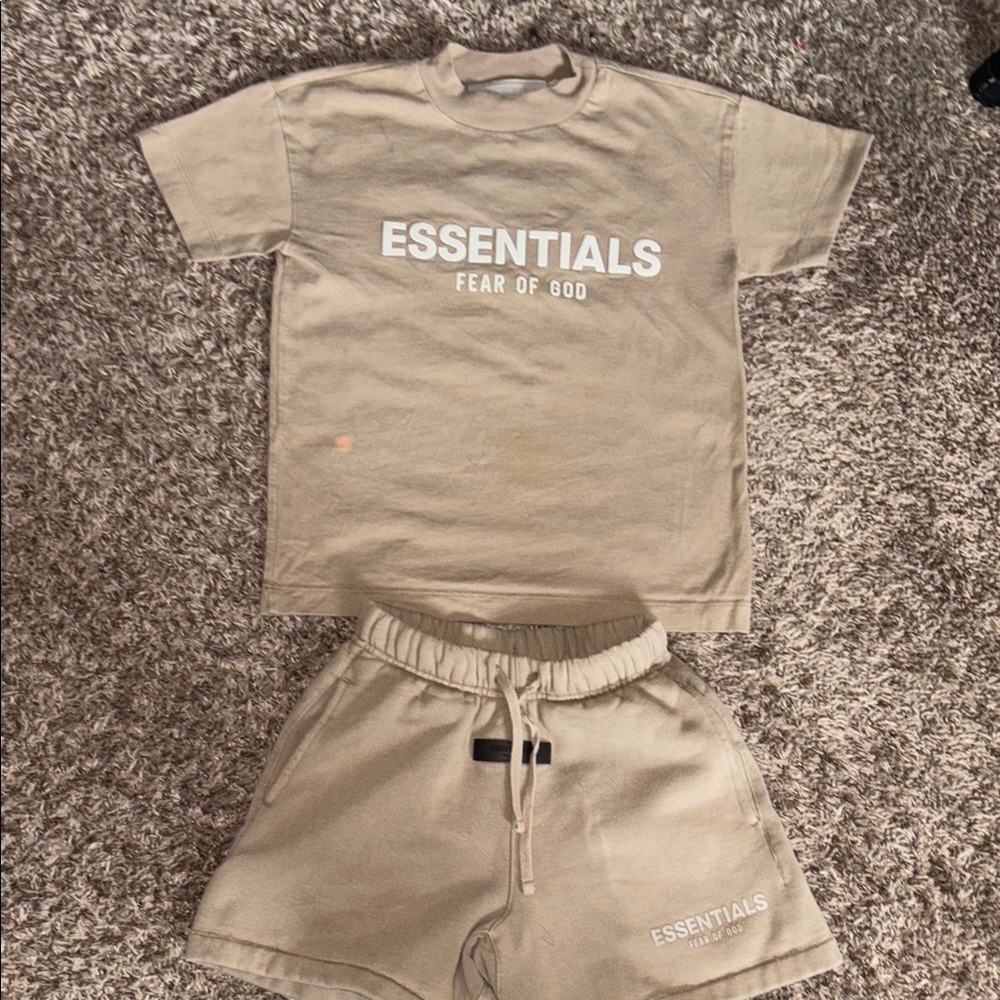 Essentials Kids Matching Set in Tan
